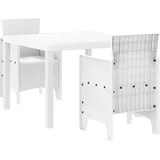 vidaXL Garten Essgruppe 3 pcs Weiß Poly Rattan