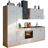 OPTIFIT Küche »Ahus«, 280 cm breit, ohne E-Geräte, MDF Fronten, Soft Close Funktion, grau