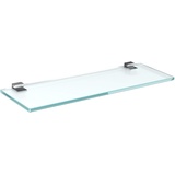 bijon Glasregal Glasablage Wandregal Glas Bad-Regal Glas Badezimmer Regal Badablage Ablageregal - 8mm Hartglas, 80 x 15 cm, Milchglas + Halterung G - Edelstahl Optik