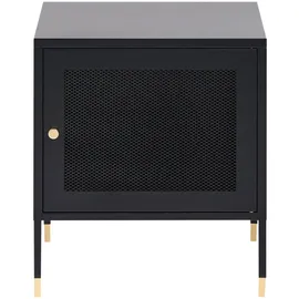 Beliani Nachttisch Schwarz, Gold, Metall, 45x50x35 cm, Schlafzimmer, Nachttische