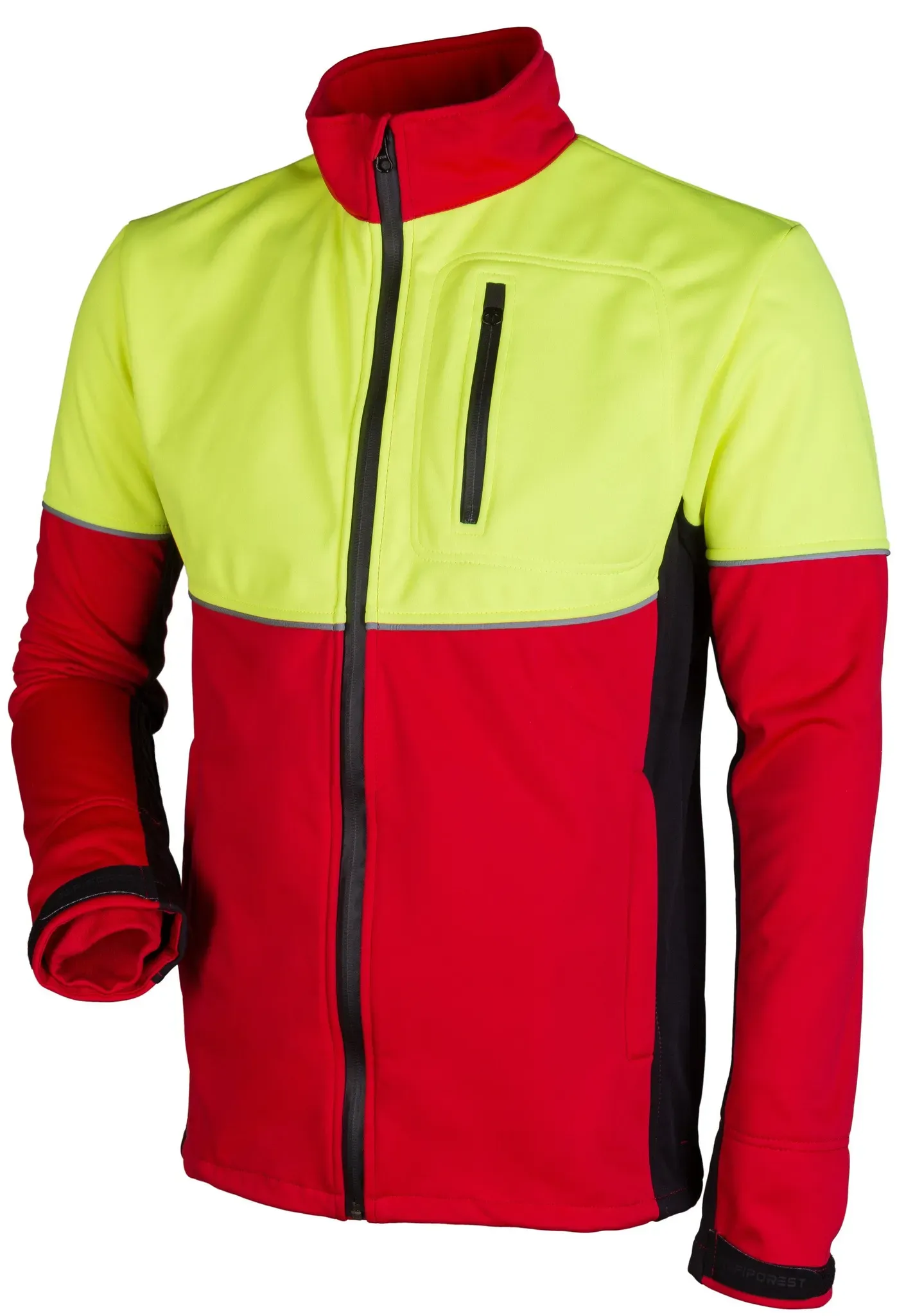 Profiforest Softshelljacke mit Membran, rot-gelb, S