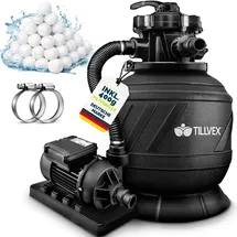 tillvex Sandfilteranlage schwarz 7.900 l/h