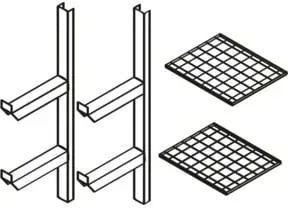Säbu Gitterrostregal über die halbe Breite