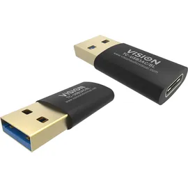 Vision USB-C auf USB-A Adapter 3,00 m Schwarz