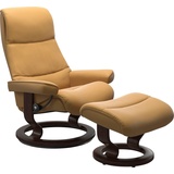 Stressless Stressless® Relaxsessel »View«, (Set, Relaxsessel mit Hocker), mit Classic Base, Größe M,Gestell Braun