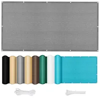 Balkon Sichtschutz 70 x 250 cm Uv-Schutz, Windschutz Balkon-Verkleidung Schattiernetz mit Ösen Kabelbinder Und Kordel Sichtschutz für Balkon Terrasse, Hellgrau