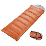 Skandika Schlafsack Iceland | 220(190+30) x 80 cm, | RV recht - bis -10°C - 3 Saison orange No Size