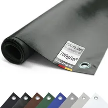 ANKO Planen Plane PVC LKW 700g/m2 MIT ÖSEN Abdeckplane Schutzplane matt reißfest stabil (Anthrazit, 2,5m x 1m) - Dunkelgrau