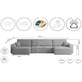 kaiser möbel Ecksofa mit schlaffunktion und bettkasten, BEST U XL stoff Poso und Verita, Komfortabler Schaumstoff, Schlaffunktion, Bettkasten grau
