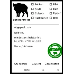Wildbret-Gefrieretiketten Wilde Aufkleber