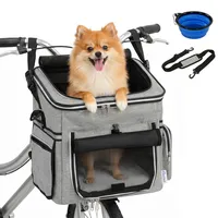 Hundekorb Fahrrad Vorne Tragbarer Hundefahrradkorb mit Sicherheitsleine Kissen