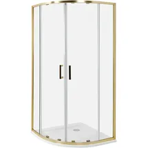 Beliani JUKATAN Duschkabine mit Schiebetür 90 x 185 cm Gold Sicherheitsglas