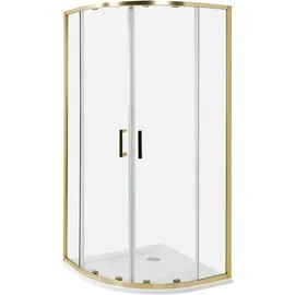 Beliani JUKATAN Duschkabine mit Schiebetür 90 x 185 cm Gold Sicherheitsglas