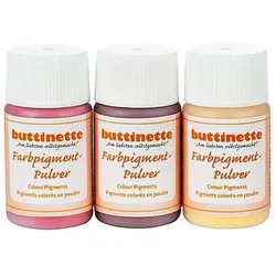 buttinette Farbpigment-Pulver, rottöne, 3x 20 ml