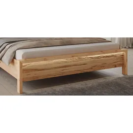 Home Affaire Massivholzbett HOME AFFAIRE "Léopoldine aus Kernbuche mit Rauholz-Applikationen", braun, B:209cm H:97cm L:214cm, Betten, Massivholzbett, inkl. LED-Beleuchtung, wahlweise auch in Überlänge erhältlich