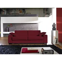 Bali Schlafsofa "Norwalk" Sofas Gr. 160cm x 200cm, Struktur fein, Ergoflex Lattenrost-Gelformmatratze ca. 20cm Höhe, rot (dunkelrot) Dauerschlaffunktion, mit Unterfederung Lattenrost und Matratze