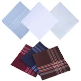 TRKETK 6 Stück Herren Taschentücher Set, Traditionelle Männertaschentücher Handkerchief Baumwolle Stofftaschentücher Set Herren Stoff Taschentücher für Bräutigam, Hochzeit, Abschlussball, Party - S