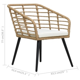 vidaXL Polyrattan Bistro Set 3-tlg. eiche