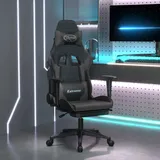 vidaXL Gaming-Stuhl mit Massage & Fußstütze Schwarz & Grau Kunstleder - Grau