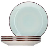 Mambocat 4er Dessert-Kuchenteller Blue White Under 19,5 cm Lichtgrün