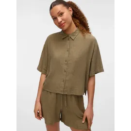 Vero Moda Hemdbluse VMLINN LINEN 2/4 SHORT SHIRT kalamata XS