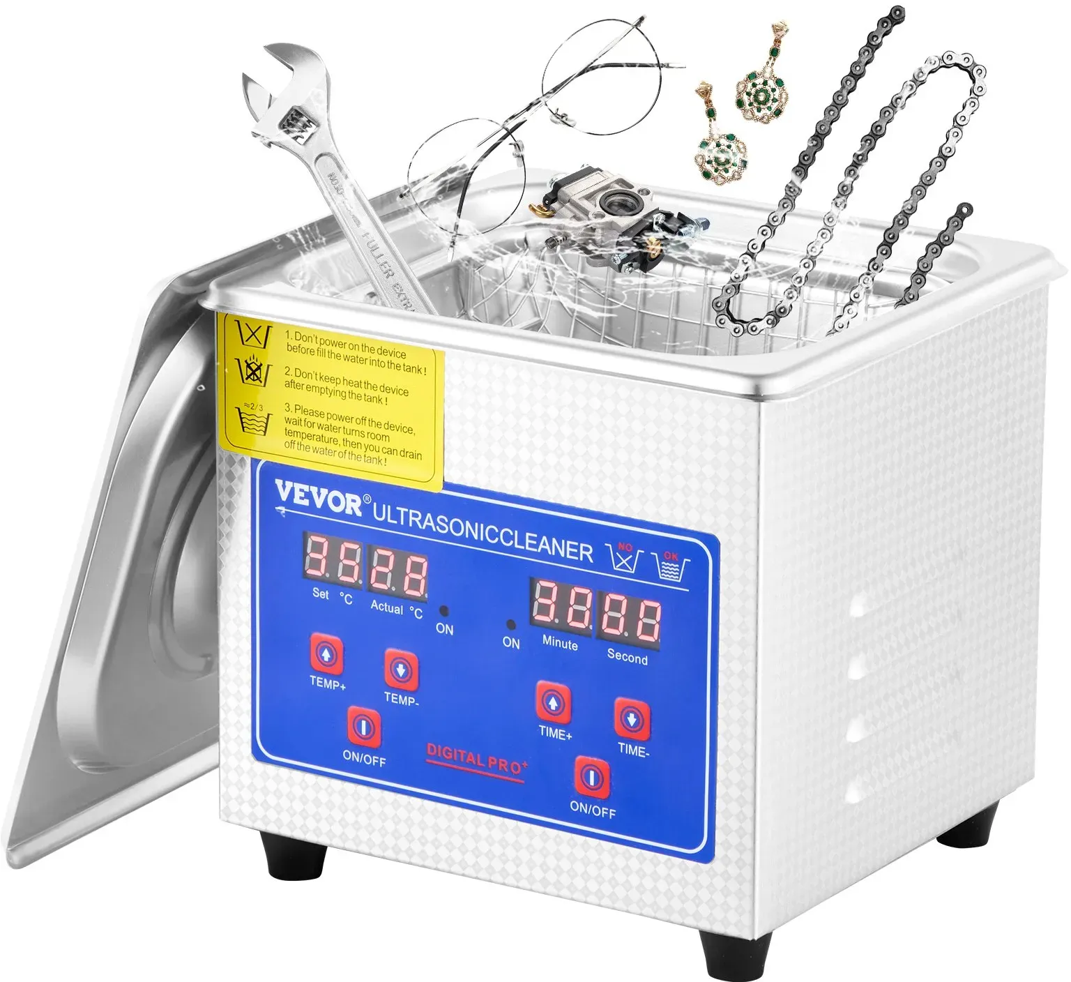 Vevor Ultraschallreiniger 1,3 l Ultraschallreiniger professionell digitale Ultraschall-Anzeige