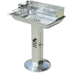 BURI Edelstahl Standsäulengrill Gartengrill Holzkohlegrill Standgrill Barbecue Grill