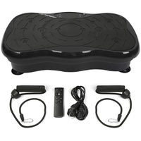 Vibrationsplatte Fitness Shaper Rüttelplatte mit Bluetooth Lautsprecher, LCD-Display und Trainingsbänder (Schwarz)