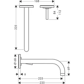 Hansgrohe Axor Uno Einhandmischer Polished Black Chrome