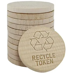 CombiCraft Gravierte Echtholz Marken Ø29mm Recycle - 100 Stück