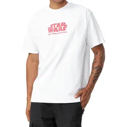 RE:COVERED X STAR WARS Herren T-Shirt mit The Empire Strikes Back Poster-Print Baumwoll-Shirt Kurzarm-Shirt MMSTW2453 Weiß - S