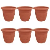 vidaXL Runder Blumentopf Ø 26 x 21,5 cm Ziegelrot