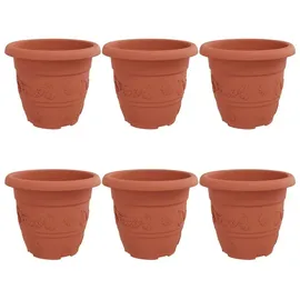 vidaXL Runder Blumentopf Ø 26 x 21,5 cm Ziegelrot
