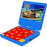 Lexibook Lexibook, Paw Patrol, Tragbarer DVD-Player, 7“ drehbarer Bildschirm für Kinder, Fernbedienung, Kfz-Ladegerät, USB-Anschluss, wiederaufladbare Batterie, blau/rot, DVDP6PA