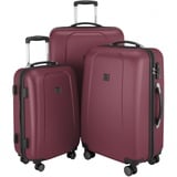 Hauptstadtkoffer - Wedding - 3er Koffer-Set Trolley-Set Rollkoffer Reisekoffer, TSA, Doppelrollen, (S, M & L), Burgund