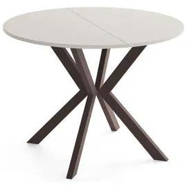 WFL GROUP Valio Ø 100 cm ausziehbar beige/grau
