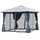 Outsunny Gartenpavillon 3 x 3 m inkl. Seitenteile braun/dunkelgrau