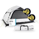 Lumaland Wurfzelt 4 Personen mit Kühleffekt 240x210x130cm, Camping Outdoor Partys Festivals Garten Strand Aufbau in 10 Sekunden schwarz|weiß 240 cm x 210 cm x 130 cm