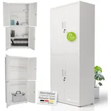 Juskys Aktenschrank 180x80x40 cm Weiß