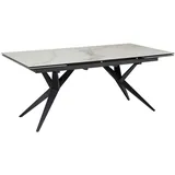 Wohnling Esstisch Weiß, Keramik rechteckig, konisch, 95x76x180 cm ausziehbar, Esszimmer, Tische, Esstische, Esstische ausziehbar