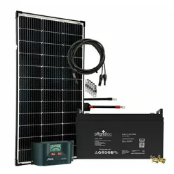 Offgridtec® 130 Watt Solaranlage BIG-L 130W 122Ah 12V Komplettsystem