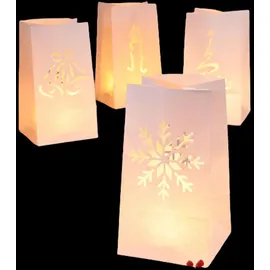 Gravidus 8X Tütenwindlicht mit Wintermotiven Lichttüten Candlebags Deko Tüte