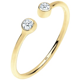 Elli DIAMONDS Offen Statement Diamant 0.06 ct. 375 Gelbgold Ringe Damen