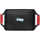 Briebe Black Titanium Grillplatte Induktion Antihaftbeschichtung Titan Gussaluminium 43x25cm PFOA-Free, Schwarz