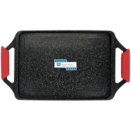 Briebe Black Titanium Grillplatte Induktion Antihaftbeschichtung Titan Gussaluminium 43x25cm PFOA-Free, Schwarz