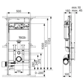 TECE TECElux WC-Modul 200 Bauhöhe 1120 mm
