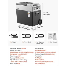 Vevor Kompressor Kühlbox 50 l mit Griff