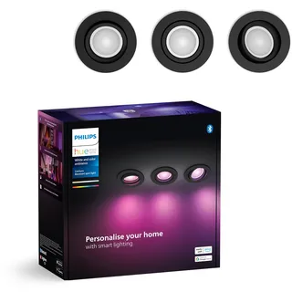 Philips Hue White & Color Ambiance Centura Einbauspot 3 flg. - schwarz,