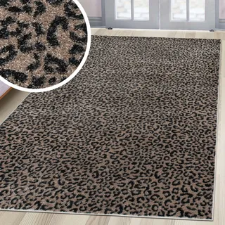 OTTO home Teppich OTTO HOME "Fynna, Leoparden-Muster, Animal Print, modern", braun (beige), B:200cm H:9mm L:300cm, Kunstfaser, Teppiche, Teppich, Leo, besonders weicher Flor, Wohnzimmer, Schlafzimmer, Esszimmer