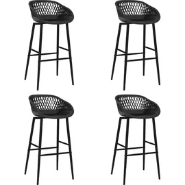vidaXL Barhocker 4 Stk. Schwarz